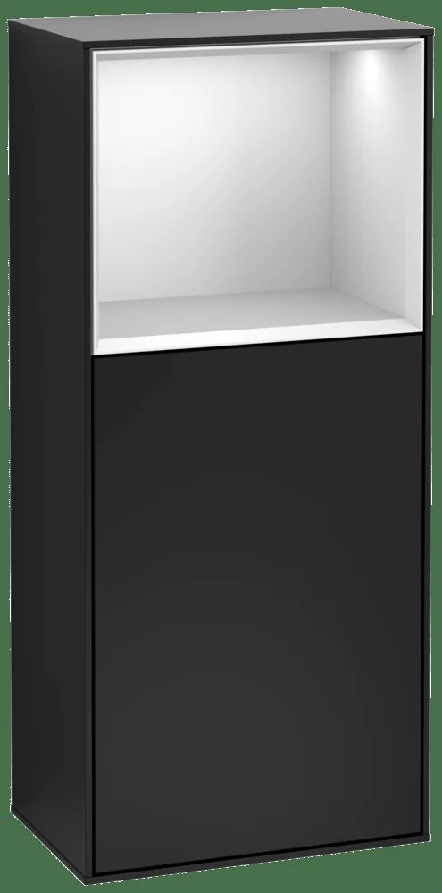 Villeroy & Boch Finion Seitenschrank F50, 418x936x270mm, Black Matt Lacquer / White Matt Lacquer