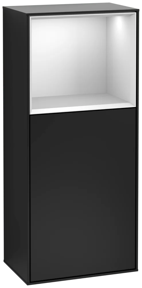 Villeroy & Boch Finion Seitenschrank F50, 418x936x270mm, Black Matt Lacquer / White Matt Lacquer