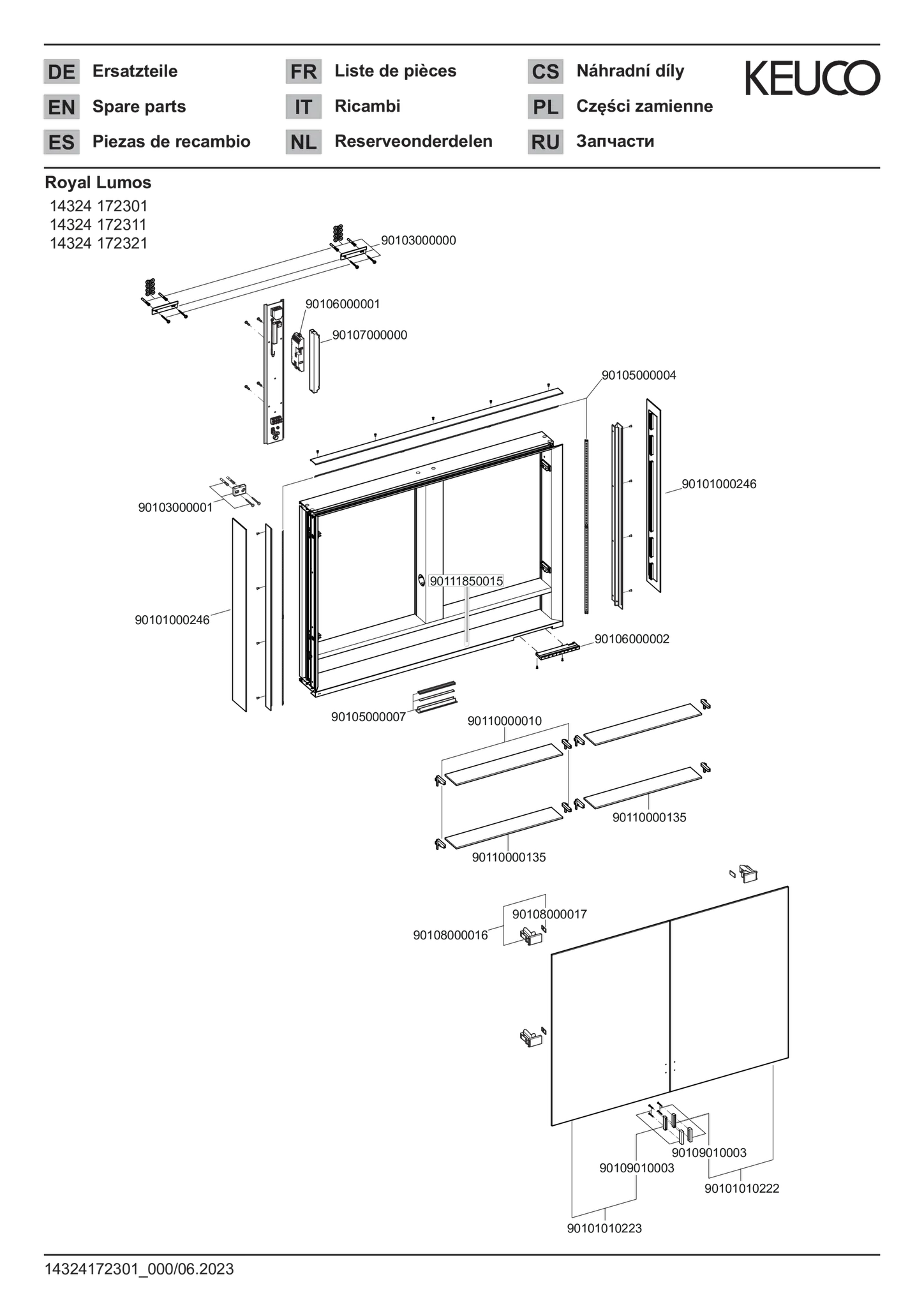 KEUCO ROYAL LUMOS Spiegelschrank Wandvorbau 2-türig lange Tür silber-eloxiert KEUCO ROYAL LUMOS Spiegelschrank Wandvorbau 2-türig lange Tür silber-eloxiert