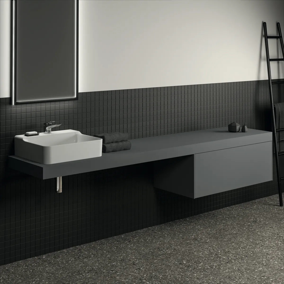 Ideal Standard Waschtischunterschrank Conca, 1 Auszug, anthrazit Ideal Standard Waschtischunterschrank Conca, 1 Auszug, anthrazit