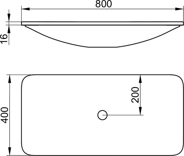 Edition 400 31580311600 Keramik-Waschtisch Edition 400 ohne Hahnlochbohrung 800 × 16 × 400 mm weiß