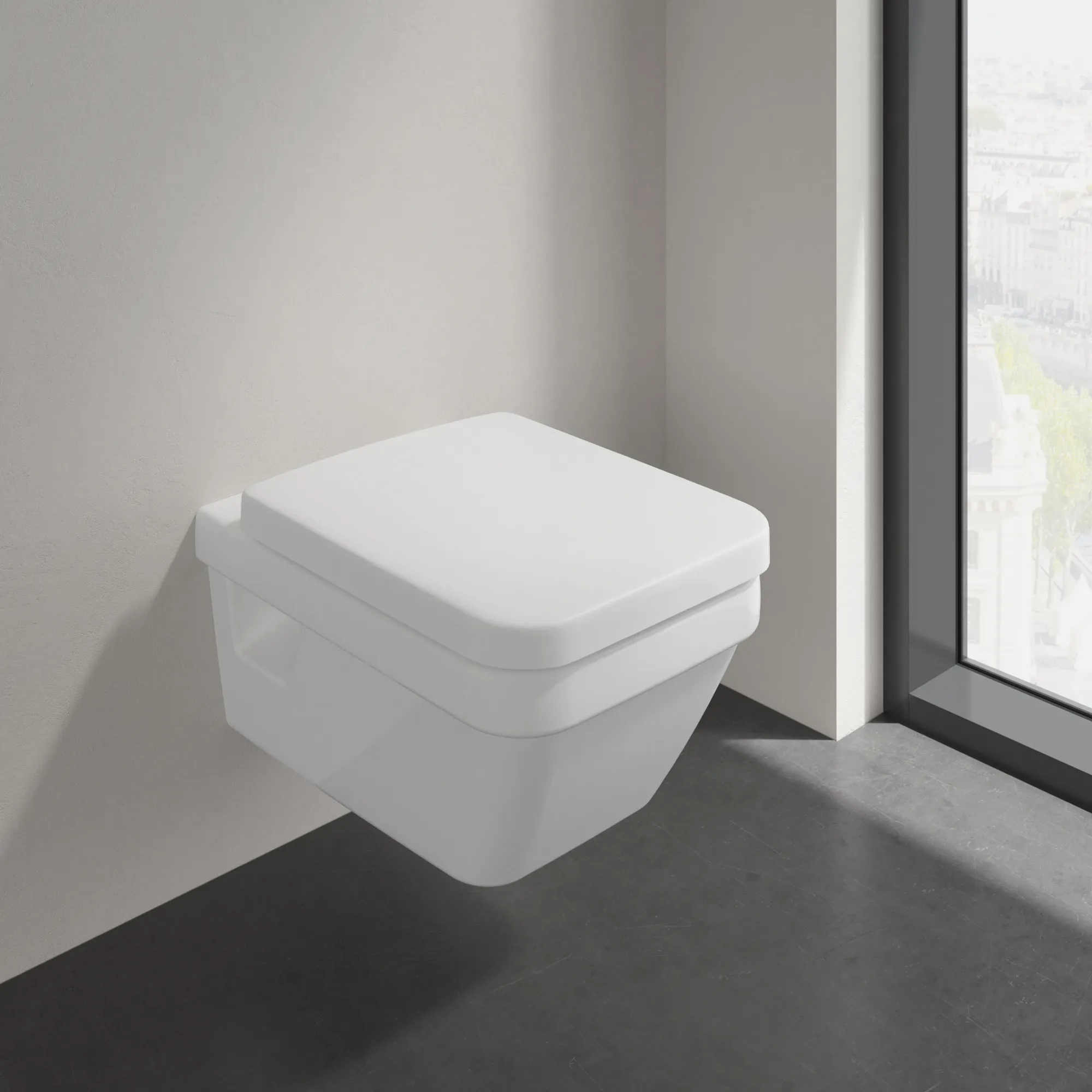 Wand-Tiefspül-WC DirectFlush „Architectura“ 37 × 31,6 × 53 cm, ohne Spülrand, Abgang waagerecht