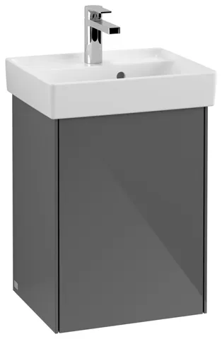 Villeroy & Boch Waschtischunterschrank mit Tür „Collaro“ 410 × 546 × 344 mm Glossy Grey, für Becken mittig, Anschlag links, ohne Beleuchtung Villeroy & Boch Waschtischunterschrank mit Tür „Collaro“ 410 × 546 × 344 mm Glossy Grey, für Becken mittig, Anschlag links, ohne Beleuchtung