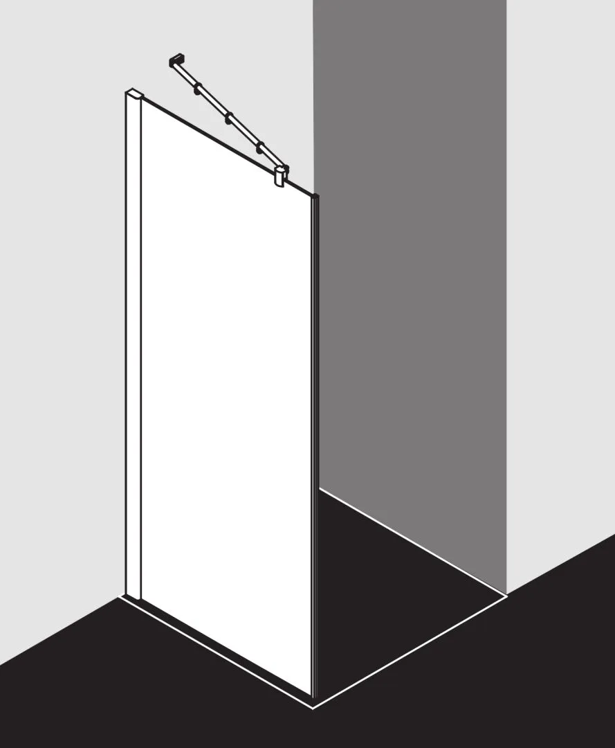 Kermi Seitenwand für Ecke „PASA XP“ Glas Klar, Profile Silber Mattglanz, BV: 720 - 750 mm GAK: 705 - 735 mm WE: 730 - 760 mm H: 1850 mm