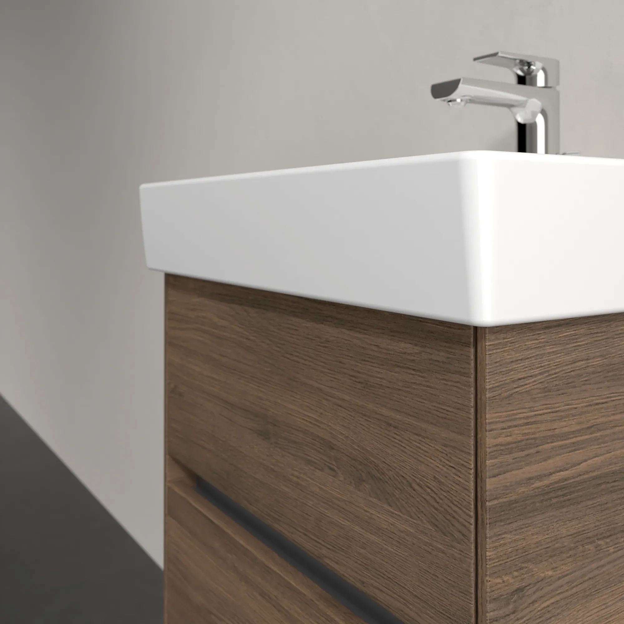 Villeroy & Boch Waschbeckenunterschrank Collaro C006B0 Arizona Oak 460x374mm mit Beleuchtung und SoftClosing