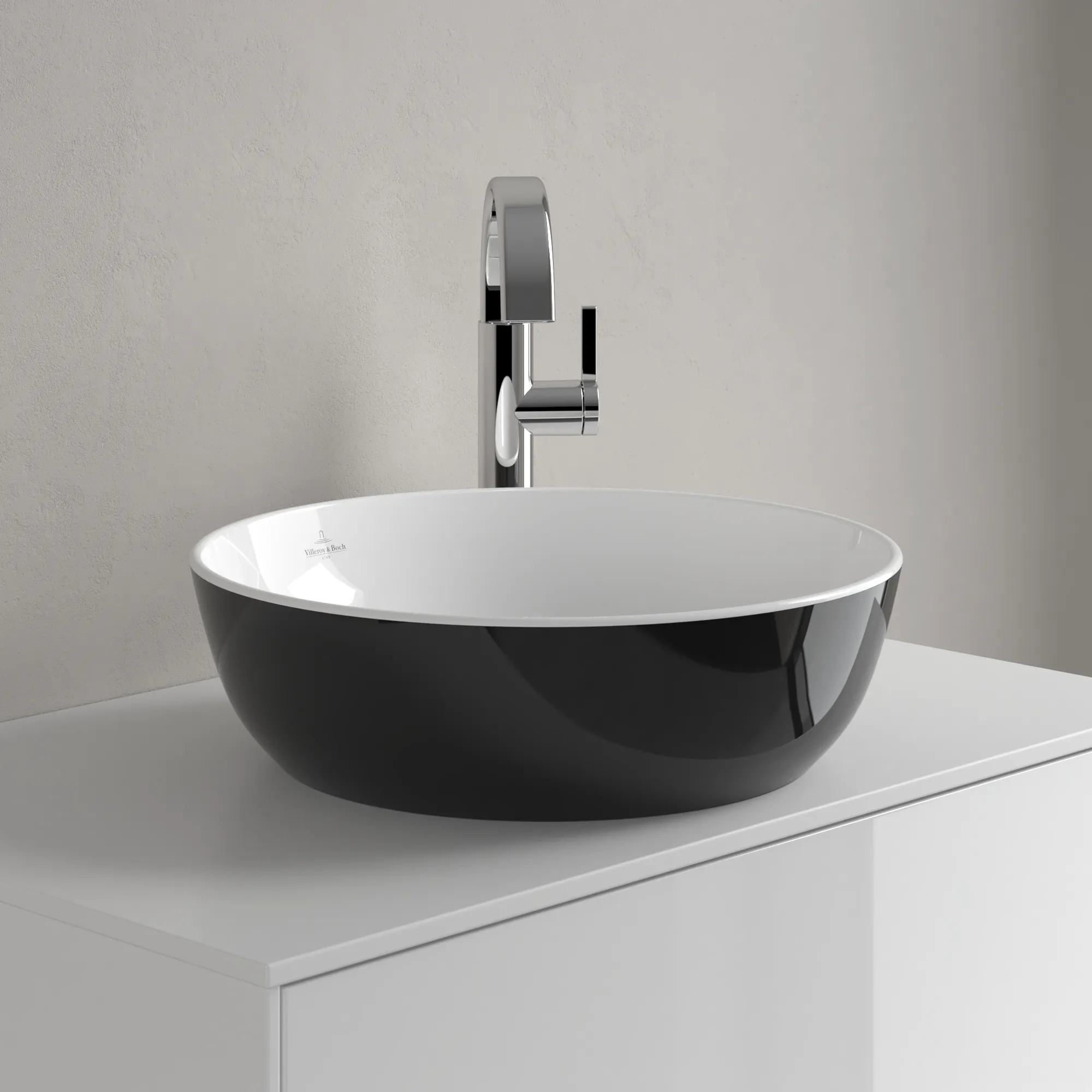 Villeroy & Boch Aufsatzwaschtisch aus TitanCeram „Artis“ ⌀ 430 mm in Coal Black