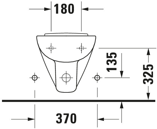 Wand-Bidet D-Code Compact 480 mm mit ÜL, mit HLB, 1 HL, weiß