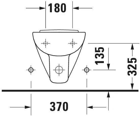 Duravit Wand-Bidet Compact „D-Code“, Befestigung sichtbar, mit Hahnlochbank 48 × 35 × 48 × 35 cm