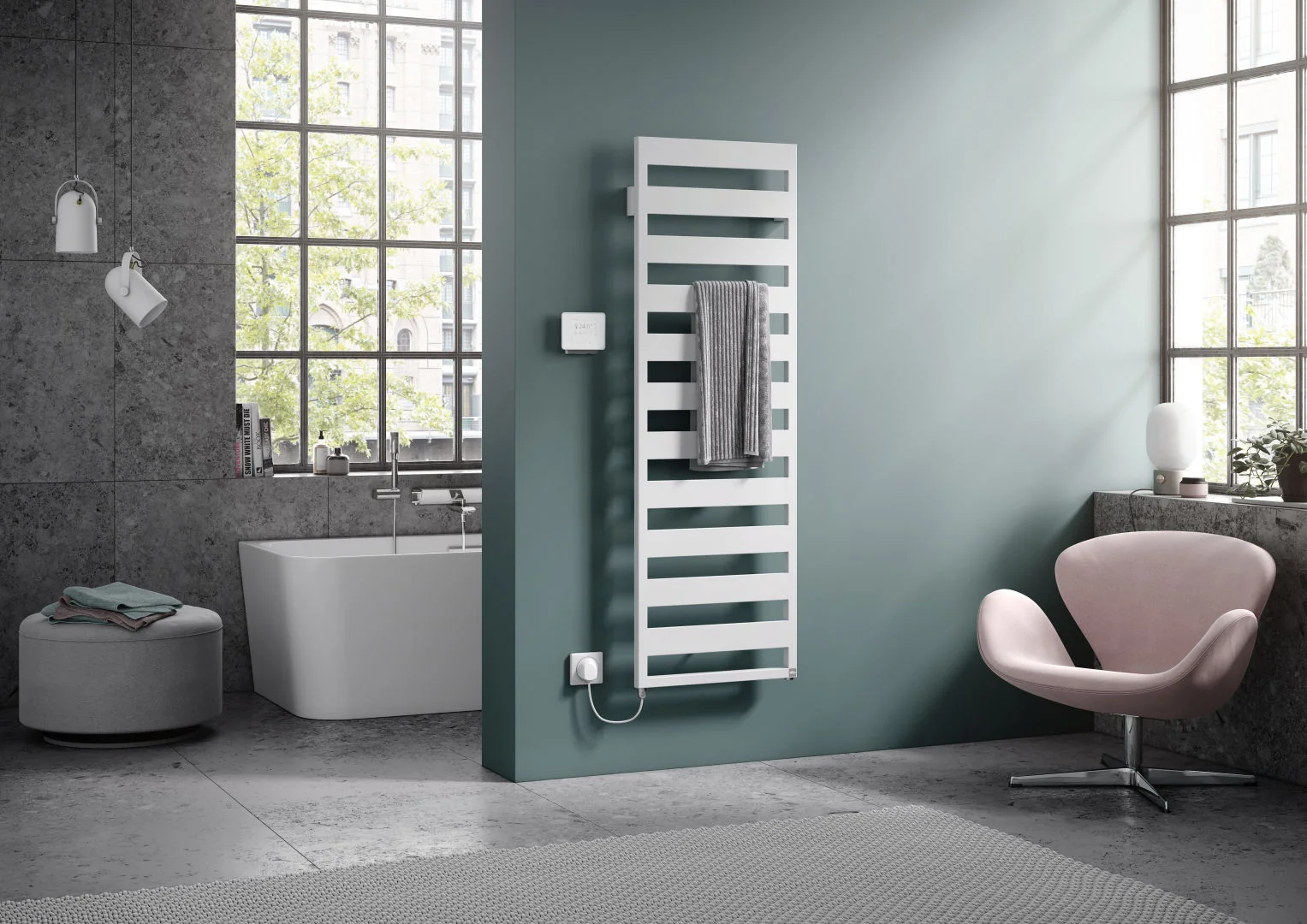 Kermi Design-Elektroheizkörper „Casteo®-E“ 50 × 153,3 cm in Anthracite Grey