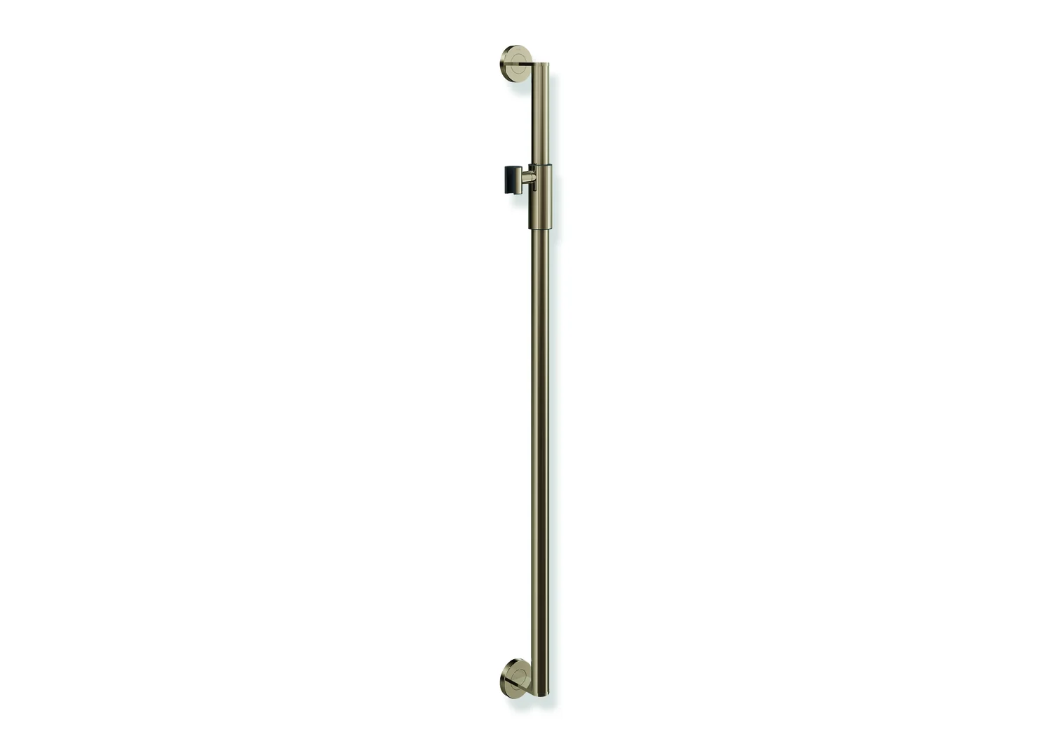 HEWI Brausehalterstange System 900, Edelstahl PVD, Achsmaß 1.100 mm, Ø 32 mm, magnetischer Brausehalter, Farbe Bronze glänzend