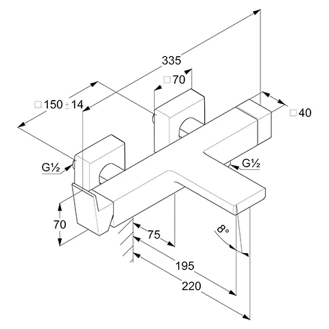 Kludi DECUS Wannenfüll-und Brause-Einhandmischer mattschwarz