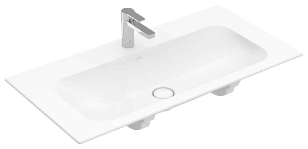 Villeroy & Boch Schrankwaschtisch Finion 4164AB, 1000x500x160 mm, weiß Alpin CeramicPlus, glänzend, mit verdecktem Überlauf Villeroy & Boch Schrankwaschtisch Finion 4164AB, 1000x500x160 mm, weiß Alpin CeramicPlus, glänzend, mit verdecktem Überlauf