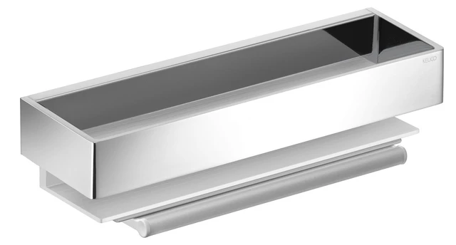 Edition 11 11159010000 Duschkorb mit Glasabzieher silber-eloxiert/verchromt Edition 11 11159010000 Duschkorb mit Glasabzieher silber-eloxiert/verchromt