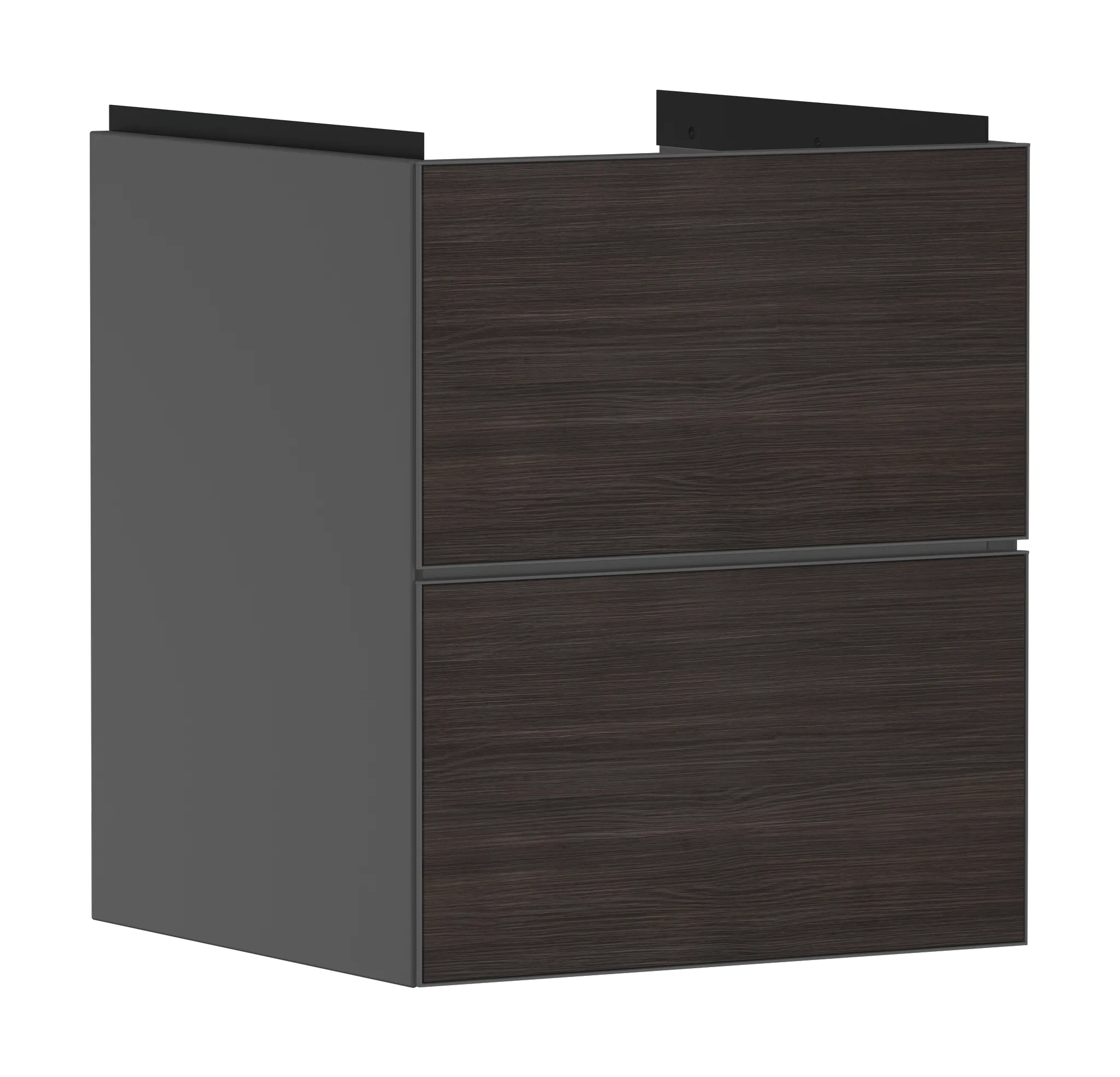 Xevolos E Waschtischunterschrank Schiefergrau Matt 480/475 mit 2 Schubkästen für Handwaschbecken Bronze Struktur