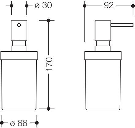 HEWI Seifenspender 9,2 × 17 × ⌀ 6,9 cm