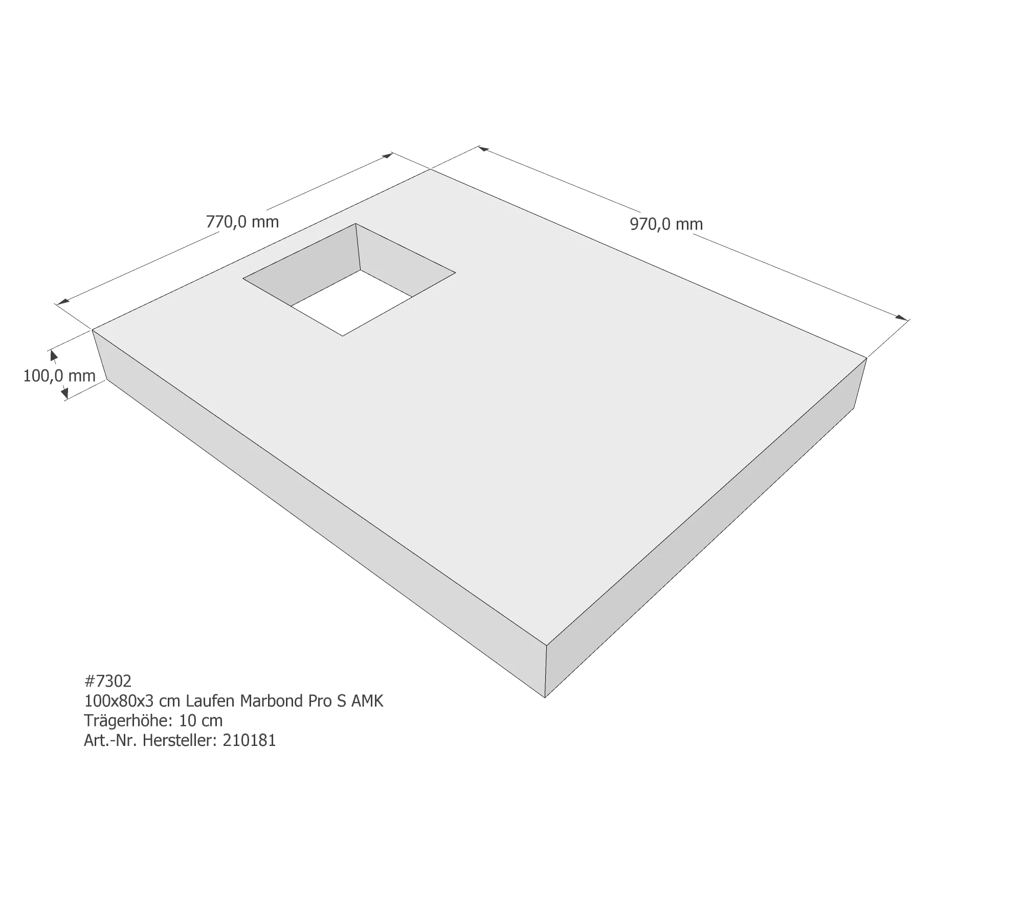 Duschwannenträger passend für Laufen Pro S 100 × 80 cm Duschwannenträger passend für Laufen Pro S 100 × 80 cm