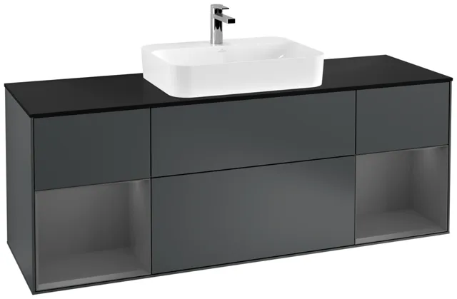 Villeroy & Boch Waschtischunterschrank „Finion“ für Schrankwaschtisch 1600 × 603 × 501 mm Midnight Blue Matt Lacquer, für Becken mittig