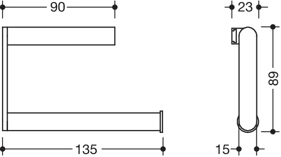 HEWI Toilettenpapierhalter pulverbeschichtet „System 900“ 13,5 × 1,5 × 8,8 cm HEWI Toilettenpapierhalter pulverbeschichtet „System 900“ 13,5 × 1,5 × 8,8 cm