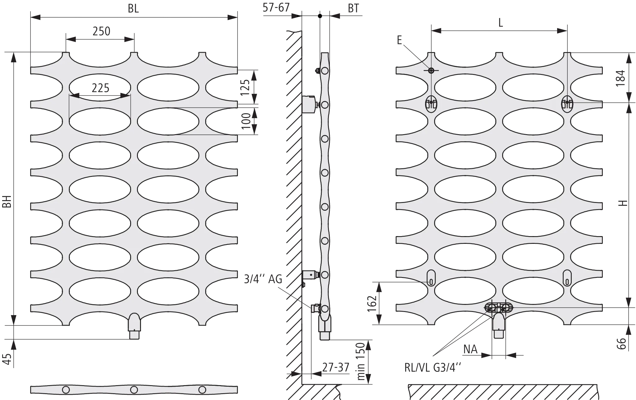 Kermi Design-Heizkörper „Ideos®-V“ 50,8 × 75,8 cm in Weiß