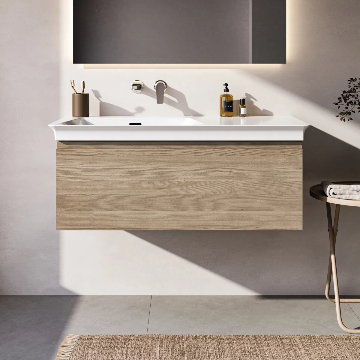 Ideal Standard Waschtischunterschrank „Finesse“ 100 × 37 × 50,5 cm Eiche weiß Ideal Standard Waschtischunterschrank „Finesse“ 100 × 37 × 50,5 cm Eiche weiß