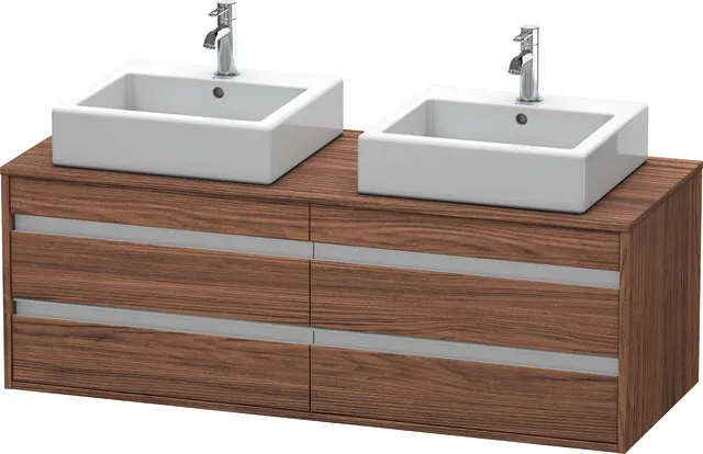 Duravit Waschtischunterschrank wandhängend „Ketho“ 140 × 49,6 × 55 cm Nussbaum Dunkel Duravit Waschtischunterschrank wandhängend „Ketho“ 140 × 49,6 × 55 cm Nussbaum Dunkel