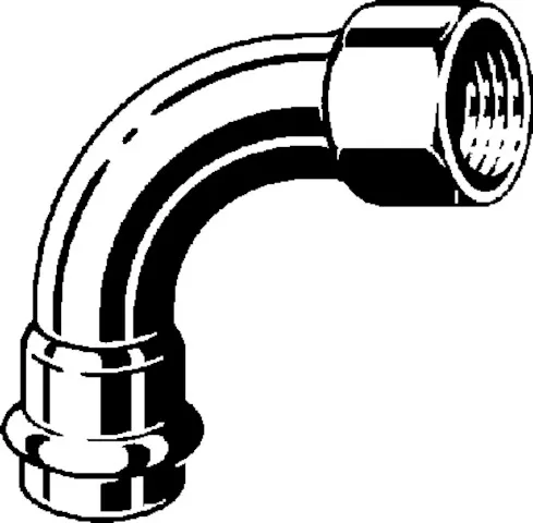 „Prestabo“ 90°-Bogen mit 1 Muffe und Innengewinde 18 mm × 1/2″ „Prestabo“ 90°-Bogen mit 1 Muffe und Innengewinde 18 mm × 1/2″