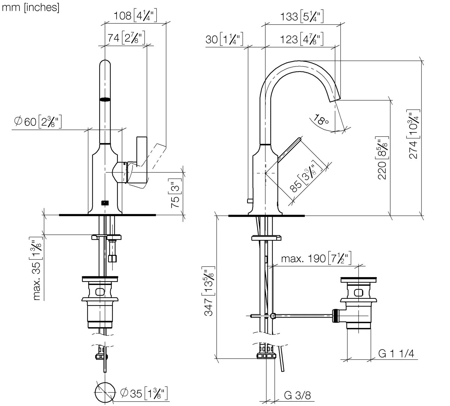 Dornbracht VAIA Waschtisch-Einhandbatterie mit Ablaufgarnitur - Chrom, Ausladung 123 mm Dornbracht VAIA Waschtisch-Einhandbatterie mit Ablaufgarnitur - Chrom, Ausladung 123 mm