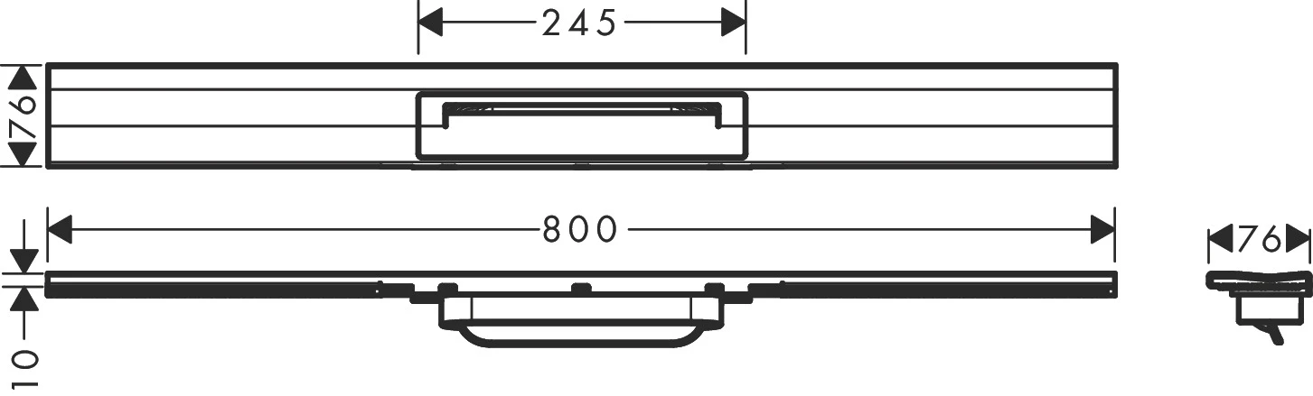 RainDrain Flex Duschrinne 800 mm kürzbar für Wandmontage chrom