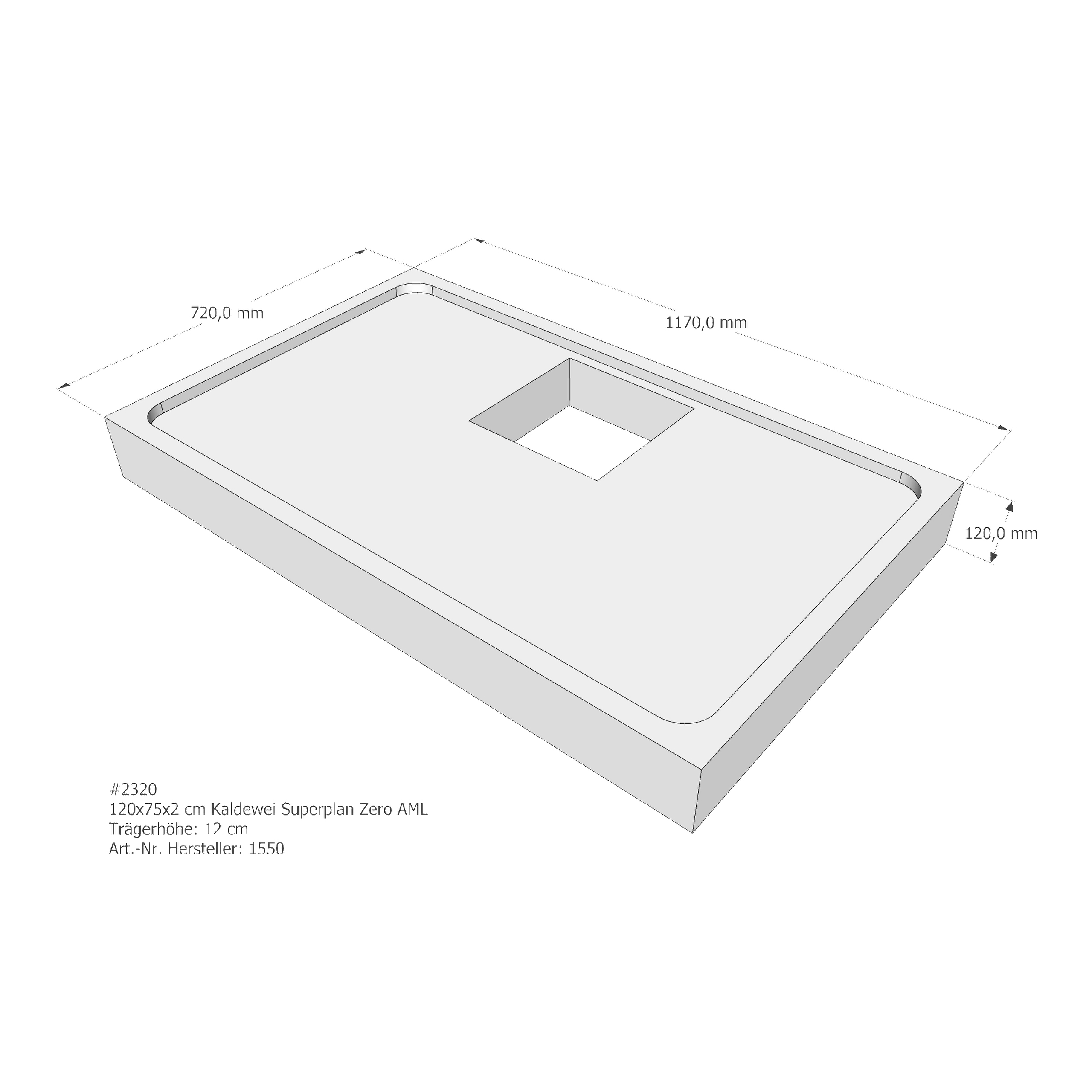 Duschwannenträger für Kaldewei Superplan Zero 120 × 75 × 2 cm Breite: 75 cm / Länge: 120 cm Duschwannenträger für Kaldewei Superplan Zero 120 × 75 × 2 cm Breite: 75 cm / Länge: 120 cm