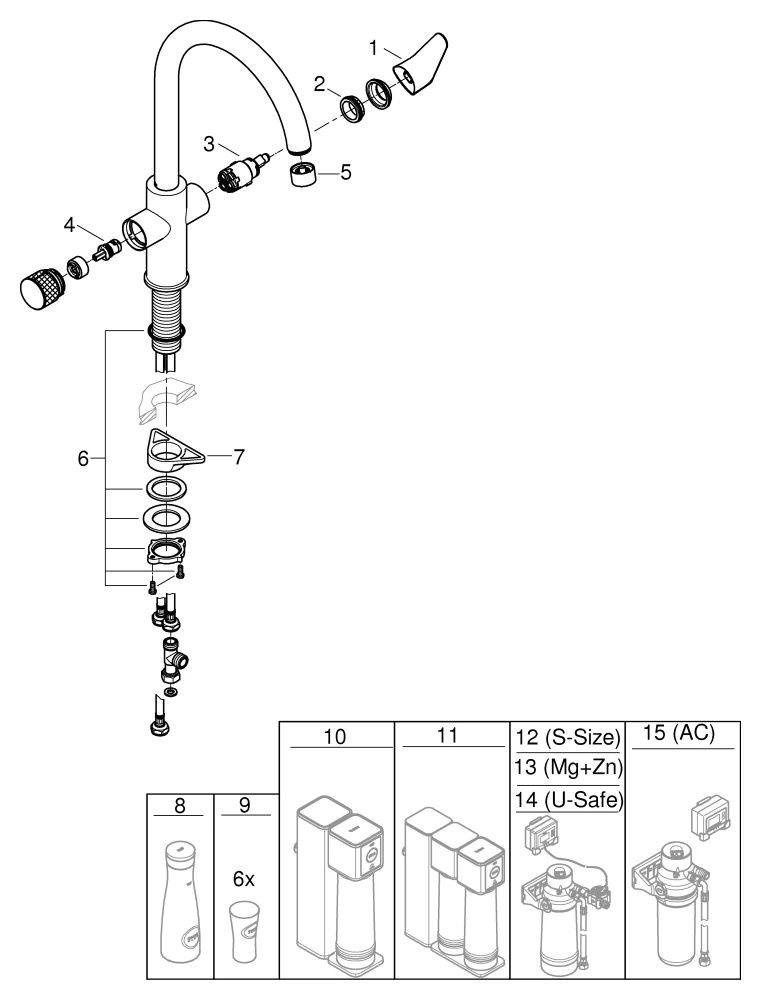 Grohe Blue Pure BauCurve Einzelarmatur, C-Auslauf, chrom Grohe Blue Pure BauCurve Einzelarmatur, C-Auslauf, chrom