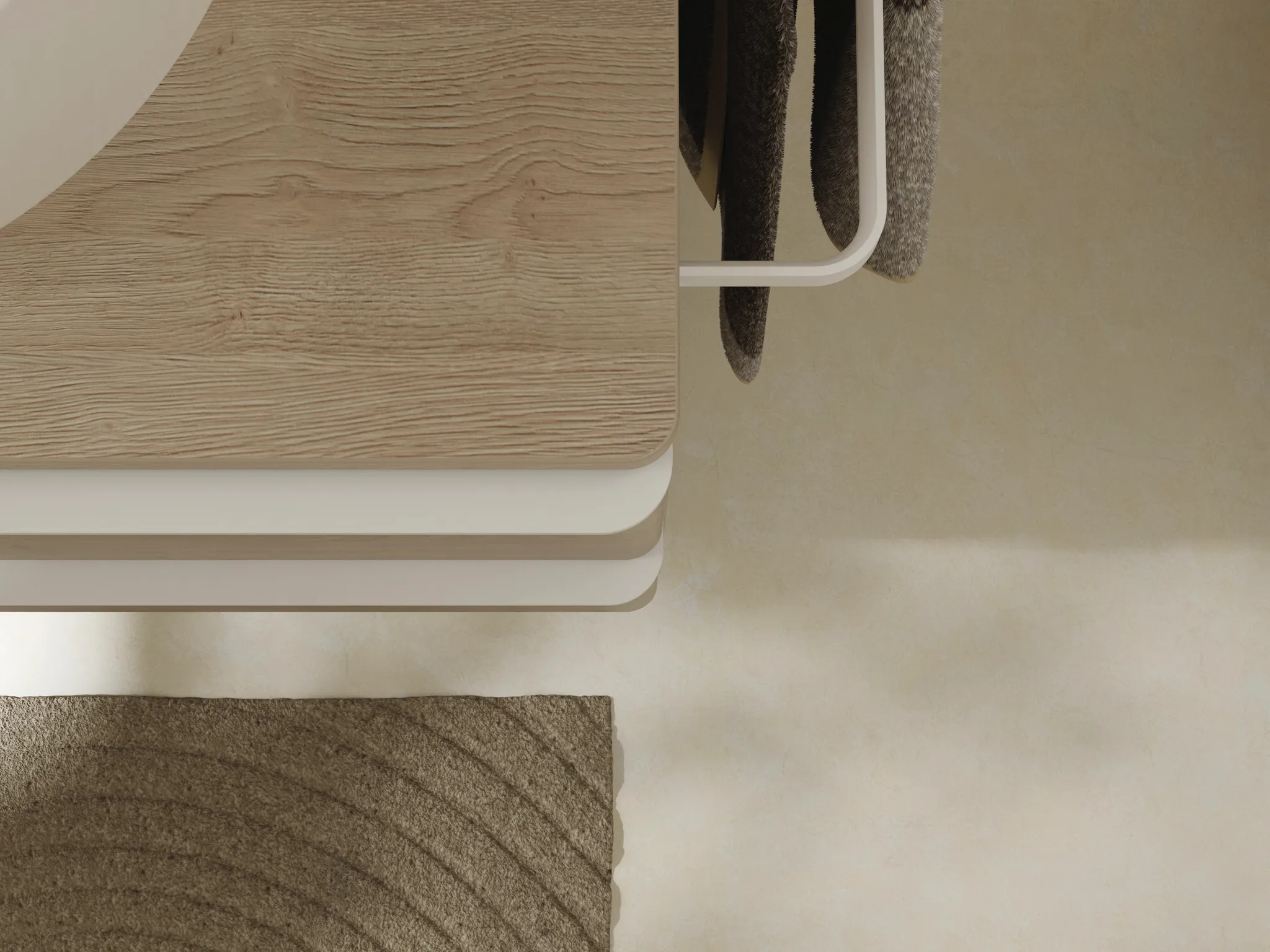 Hansgrohe Xelu Q Konsole in Eiche Natur, 1360x540 mm, mit 2 mittigen Ausschnitten für Aufsatzwaschtisch ohne Hahnloch Hansgrohe Xelu Q Konsole in Eiche Natur, 1360x540 mm, mit 2 mittigen Ausschnitten für Aufsatzwaschtisch ohne Hahnloch
