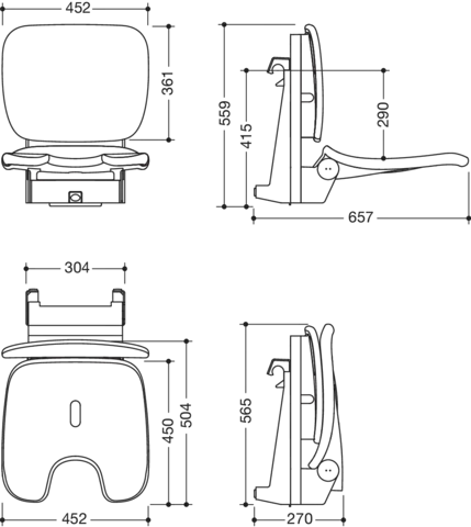 Einhängesitz „Serie 802 LifeSystem“ in Anthrazit glänzend / Anthrazit matt Einhängesitz „Serie 802 LifeSystem“ in Anthrazit glänzend / Anthrazit matt