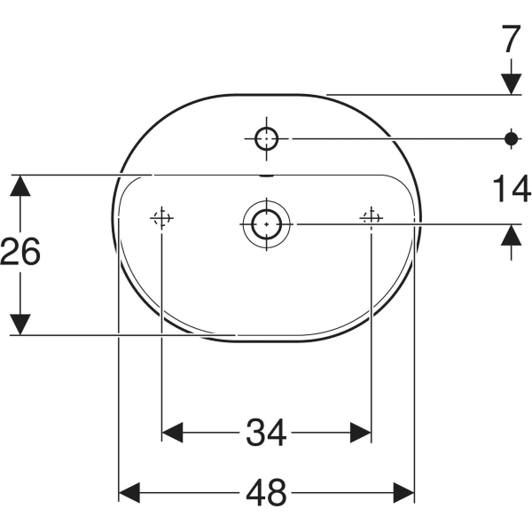 Aufsatzwaschtisch „Variform“ 50 × 40 cm in weiß alpin