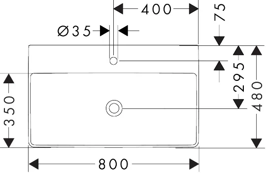 Hansgrohe Xelu Q Waschtisch, weiß, 800x480 mm, wandhängend, mit Hahnloch, ohne Überlauf, SmartClean Glasur