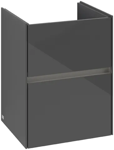 Villeroy & Boch Waschtischunterschrank „Collaro“ 472 × 610 × 404 mm Glossy Grey, mit Beleuchtung, für Becken mittig