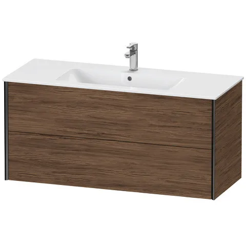 Duravit Waschtischunterschrank wandhängend „XViu“ 121 × 56 × 48 cm in Nussbaum Dunkel