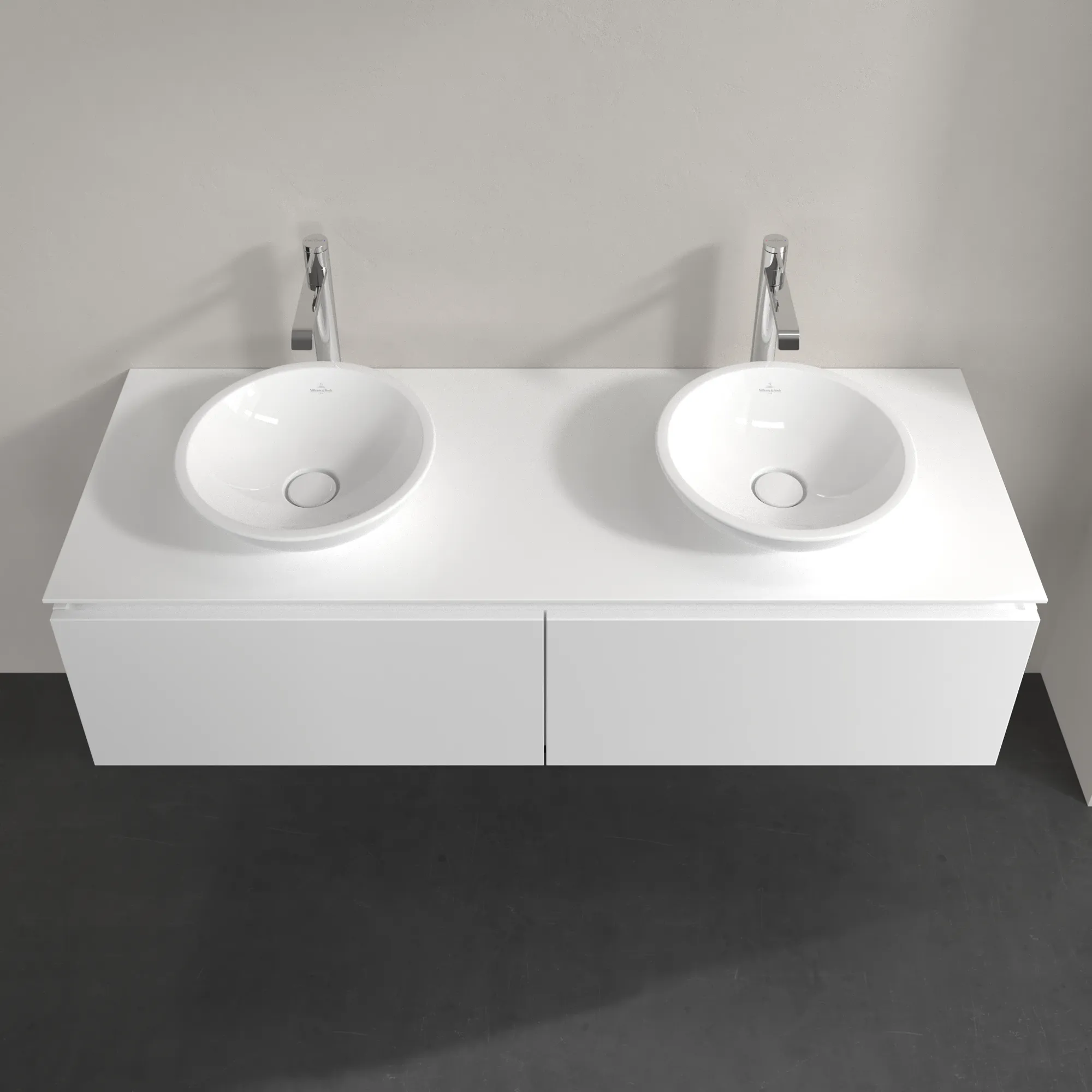 Villeroy & Boch Waschtischunterschrank „Legato“ für Schrankwaschtisch 1400 × 380 × 500 mm Weiß Matt, für links und rechts