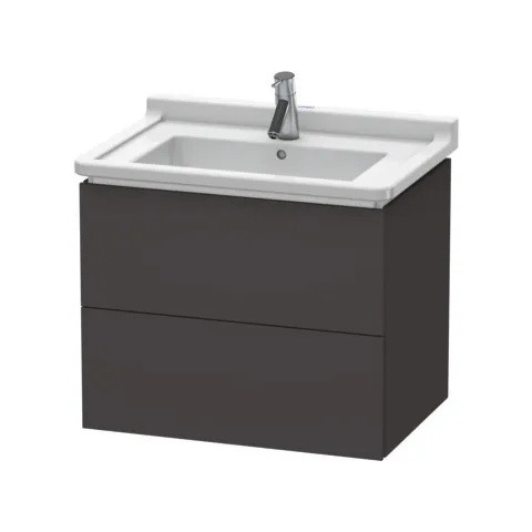 Duravit Waschtischunterschrank wandhängend „L-Cube“ 67 × 55,8 × 46,9 cm Graphit Supermatt Duravit Waschtischunterschrank wandhängend „L-Cube“ 67 × 55,8 × 46,9 cm Graphit Supermatt