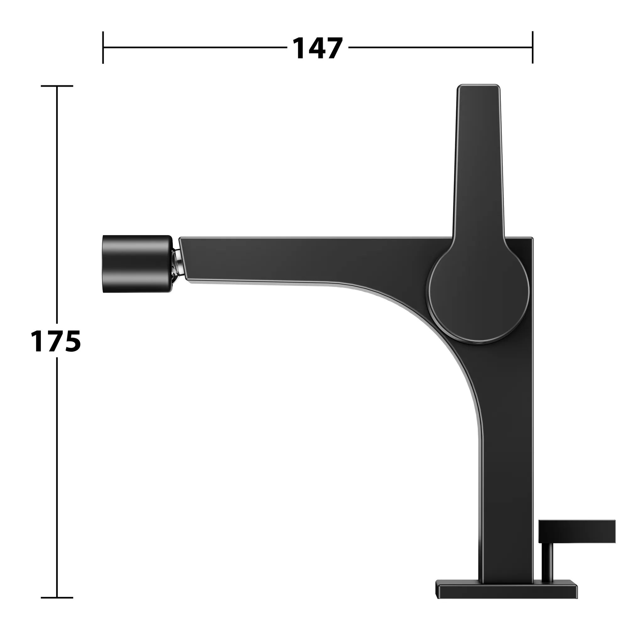 Einhebel-Bidetmischer E11 51109, m.Ablaufgarnitur, schwarz-matt Einhebel-Bidetmischer E11 51109, m.Ablaufgarnitur, schwarz-matt