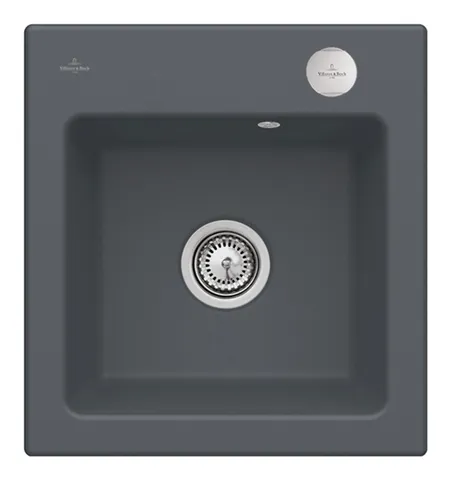 Villeroy & Boch flächenbündiges Küchenspülbecken „Subway“ 45 XS flat 440 × 475 × 220 mm, für Becken mittig in Graphite Villeroy & Boch flächenbündiges Küchenspülbecken „Subway“ 45 XS flat 440 × 475 × 220 mm, für Becken mittig in Graphite