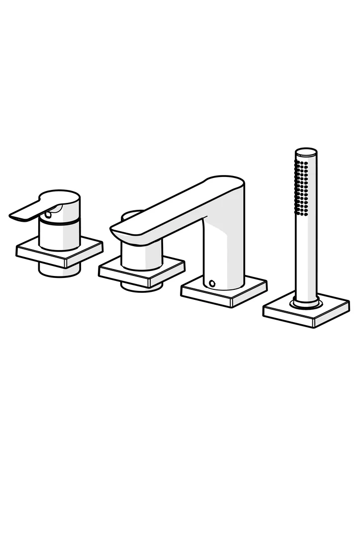 HansaLIGNA Wannenarmatur Einhebelmischer Fertigmontageset für Wanne/Brause 0644 1-strahlig 72 mm Ausladung 180 mm Chrom