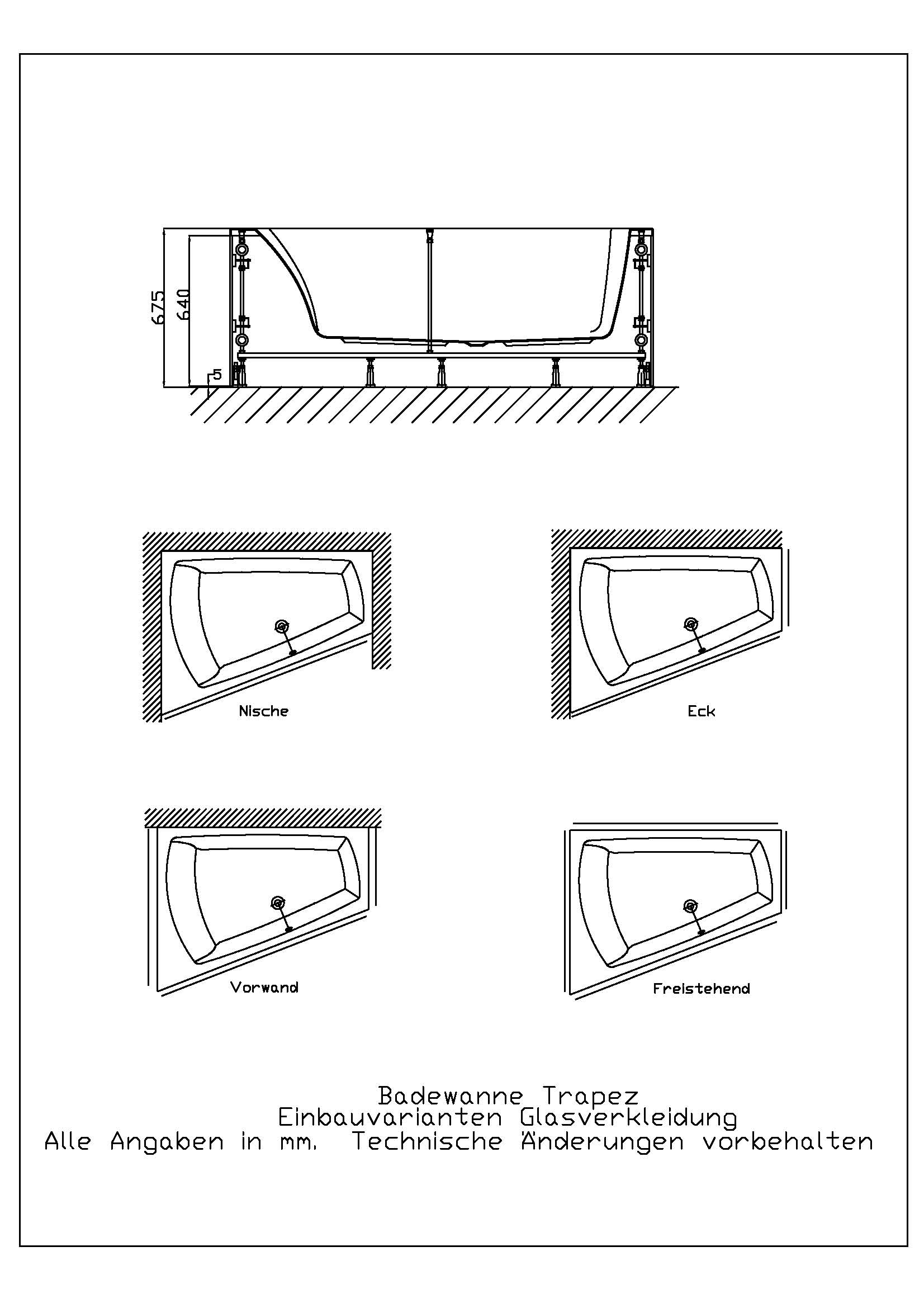 Hoesch Untergestell für Badewanne 148,5 × 168,5 cm