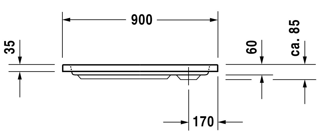 Duravit rechteck Duschwanne „D-Code“ 90 × 80 cm 