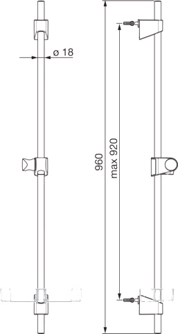 HA Wandstange HANSABASICJET 4470 Chrom