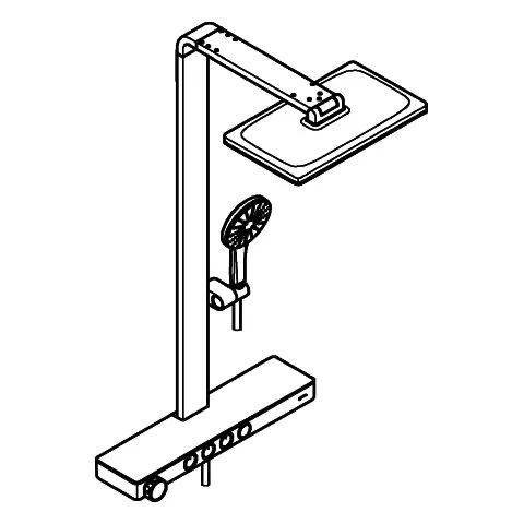 Duschsystem Rainshower Aqua Pure 100961, mit SmartControl Thermostatbatterie, Wandmontage, Kopfbrause 400 x 230 mm, 2 Strahlarten, Durchfluss 8.7 l/min, Brauseboden weiß, Handbrause 3 Strahlarten, Durchfluss 8.4 l/min, Brauseboden weiß, chrom Duschsystem Rainshower Aqua Pure 100961, mit SmartControl Thermostatbatterie, Wandmontage, Kopfbrause 400 x 230 mm, 2 Strahlarten, Durchfluss 8.7 l/min, Brauseboden weiß, Handbrause 3 Strahlarten, Durchfluss 8.4 l/min, Brauseboden weiß, chrom