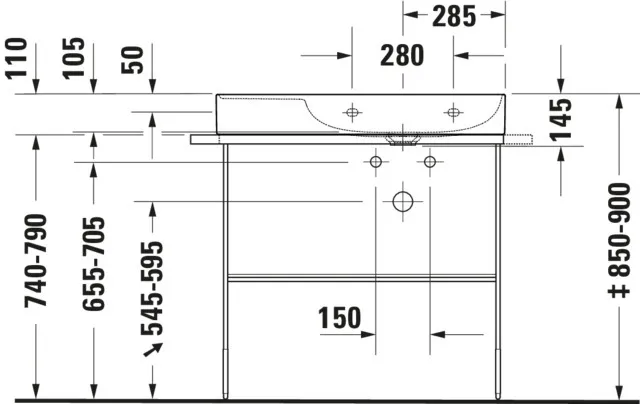 Wandwaschtisch „DuraSquare“, ohne Überlauf, Hahnlochposition mittig Wandwaschtisch „DuraSquare“, ohne Überlauf, Hahnlochposition mittig