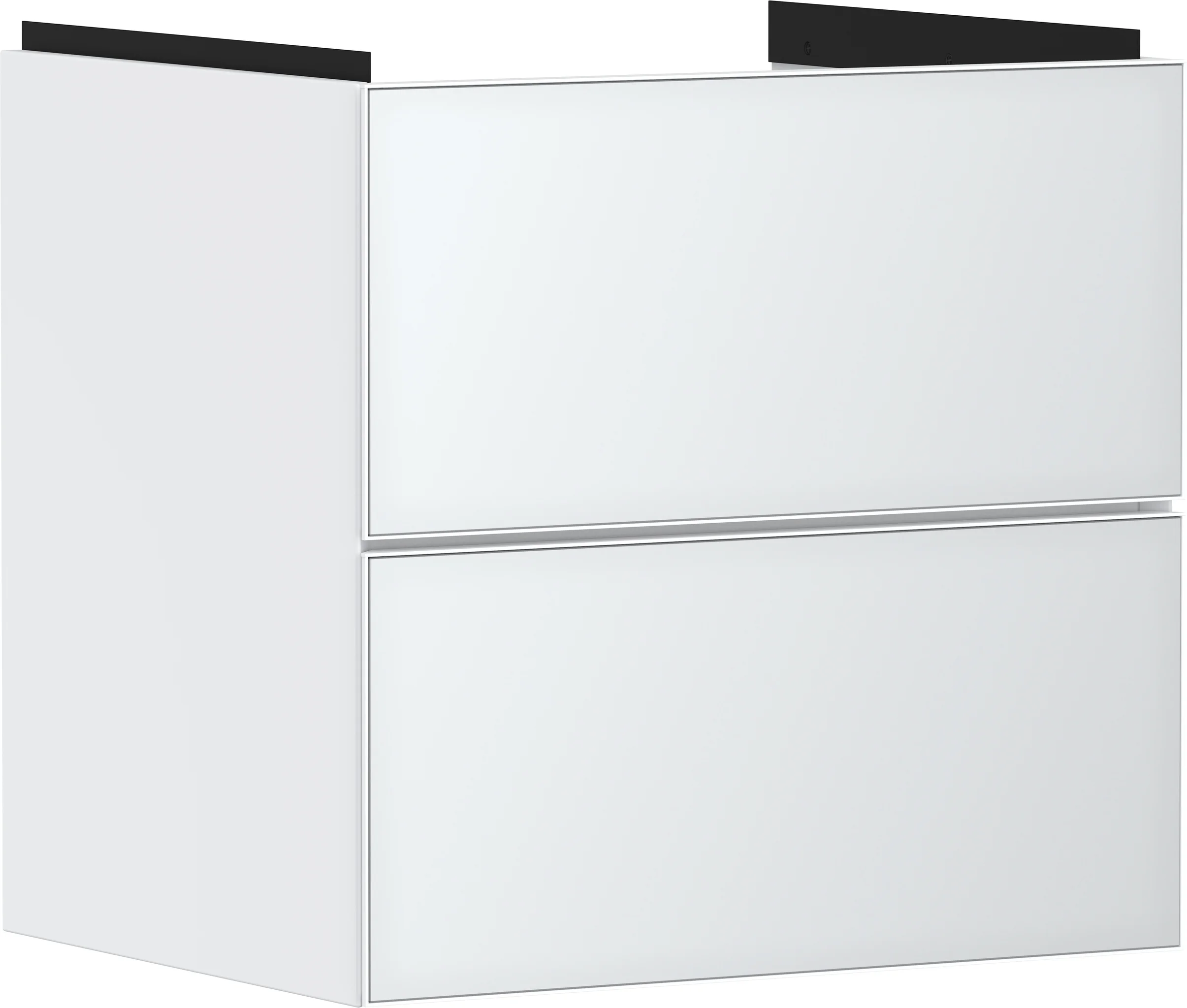 Hansgrohe Xevolos E Waschtischunterschrank Mattweiß 580/475 mm mit 2 Schubkästen, griff- und siphonausschnittlos, SoftClose, PushOpen, vormontiert Hansgrohe Xevolos E Waschtischunterschrank Mattweiß 580/475 mm mit 2 Schubkästen, griff- und siphonausschnittlos, SoftClose, PushOpen, vormontiert