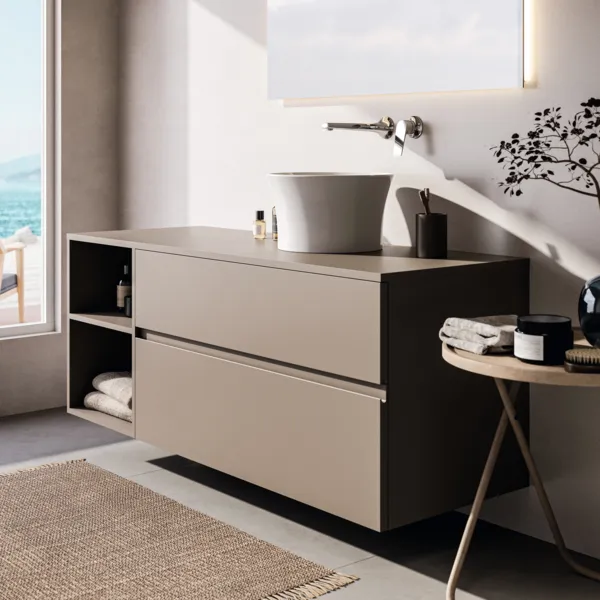 Ideal Standard Waschtischunterschrank Finesse 1402x505x558mm Greige matt Ideal Standard Waschtischunterschrank Finesse 1402x505x558mm Greige matt