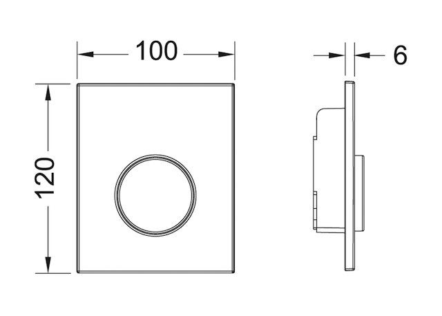 TECEloop Urinal-Betätigungsplatte Kunststoff mit Kartusche Chrom glänzend