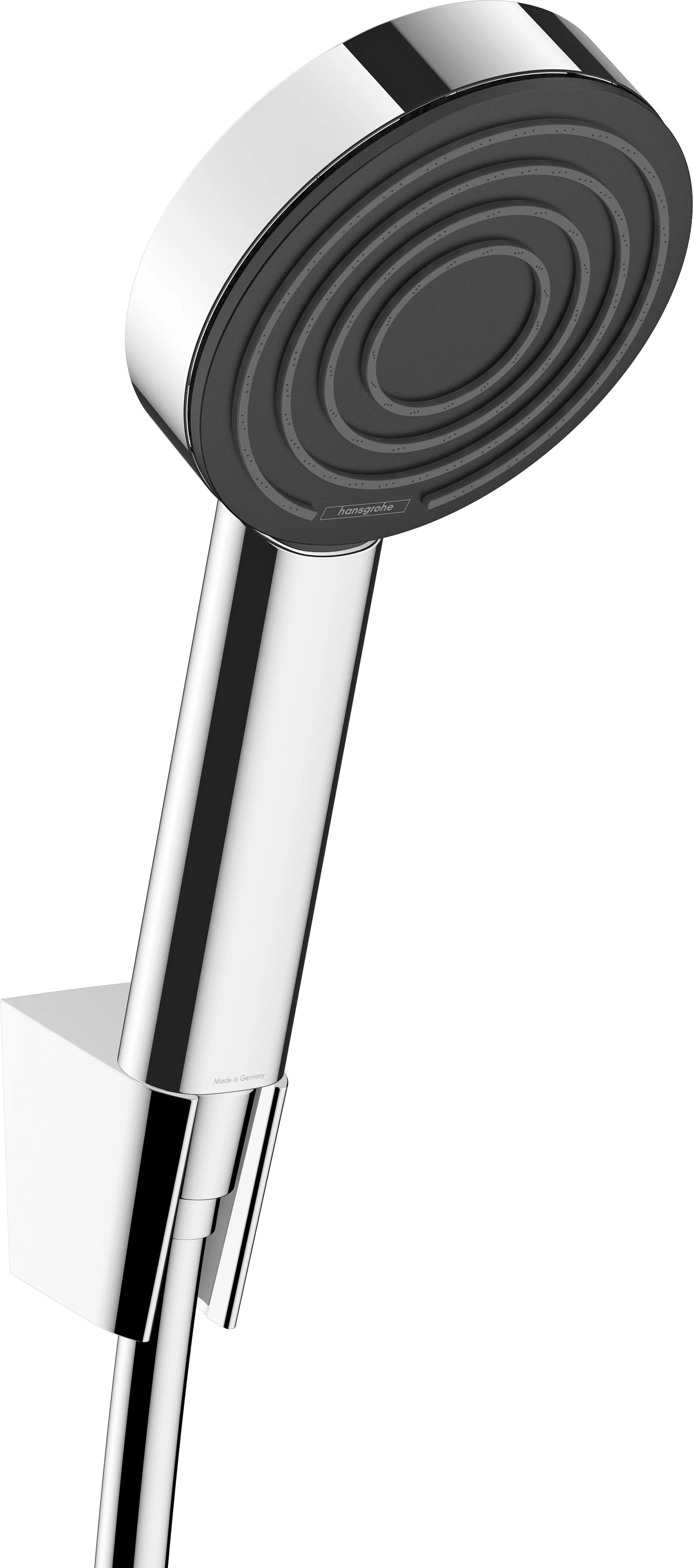 Hansgrohe Pulsify S Brausehalterset 105 mm, PowderRain Strahlart, EcoSmart+, Chrom, 125 cm Brauseschlauch